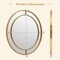 Gold Wall Mirror Round Beaded Frame MDF Metal Aluminum 28 Inch Decorative